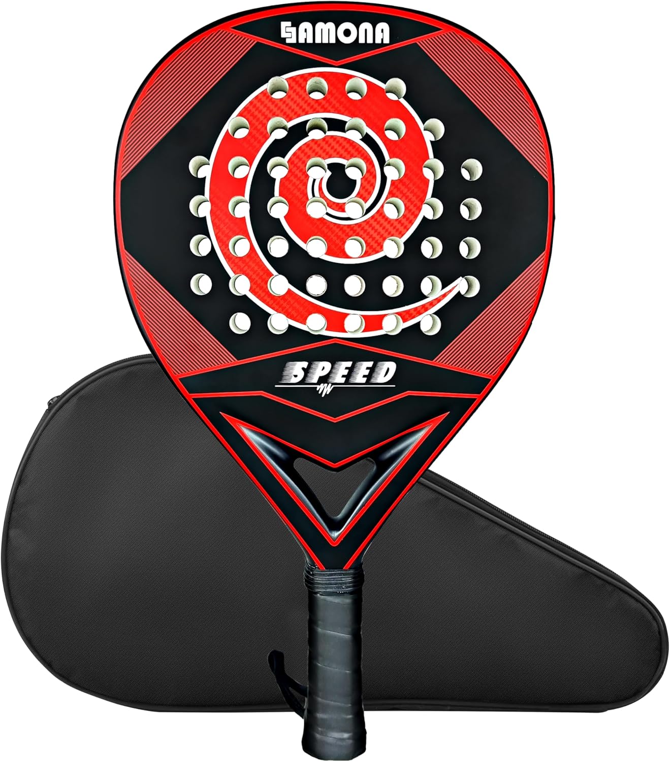 Full Carbon Fiber Padel Racket with Ultra Softa EVA Foam- Paddle Racket Lightweight Design with Comfortable Grip 38mm Carbon pala de Padel Racquet